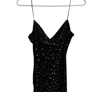 Zaful Black Dress with Gold Star Accents
